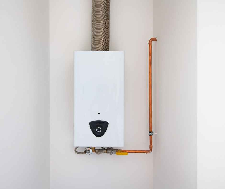 tankless water heater mounted on wall