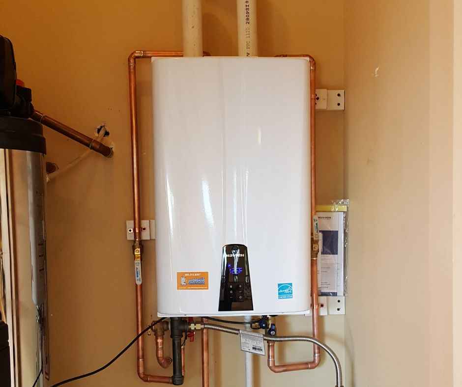 tankless water heater in a residential home